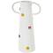 16" White & Multicolor Spots Slim Cone Ceramic Decorative Vase with Handles